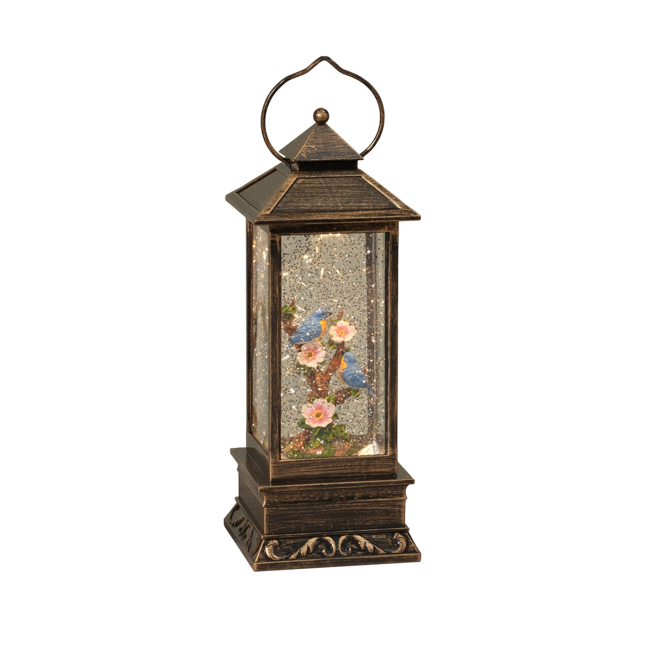 Contemporary Home Living LED Spinning Water Globe Lantern - 11" - Bronze